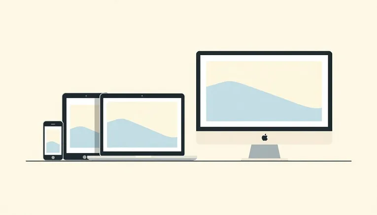 Productivity apps across devices illustration